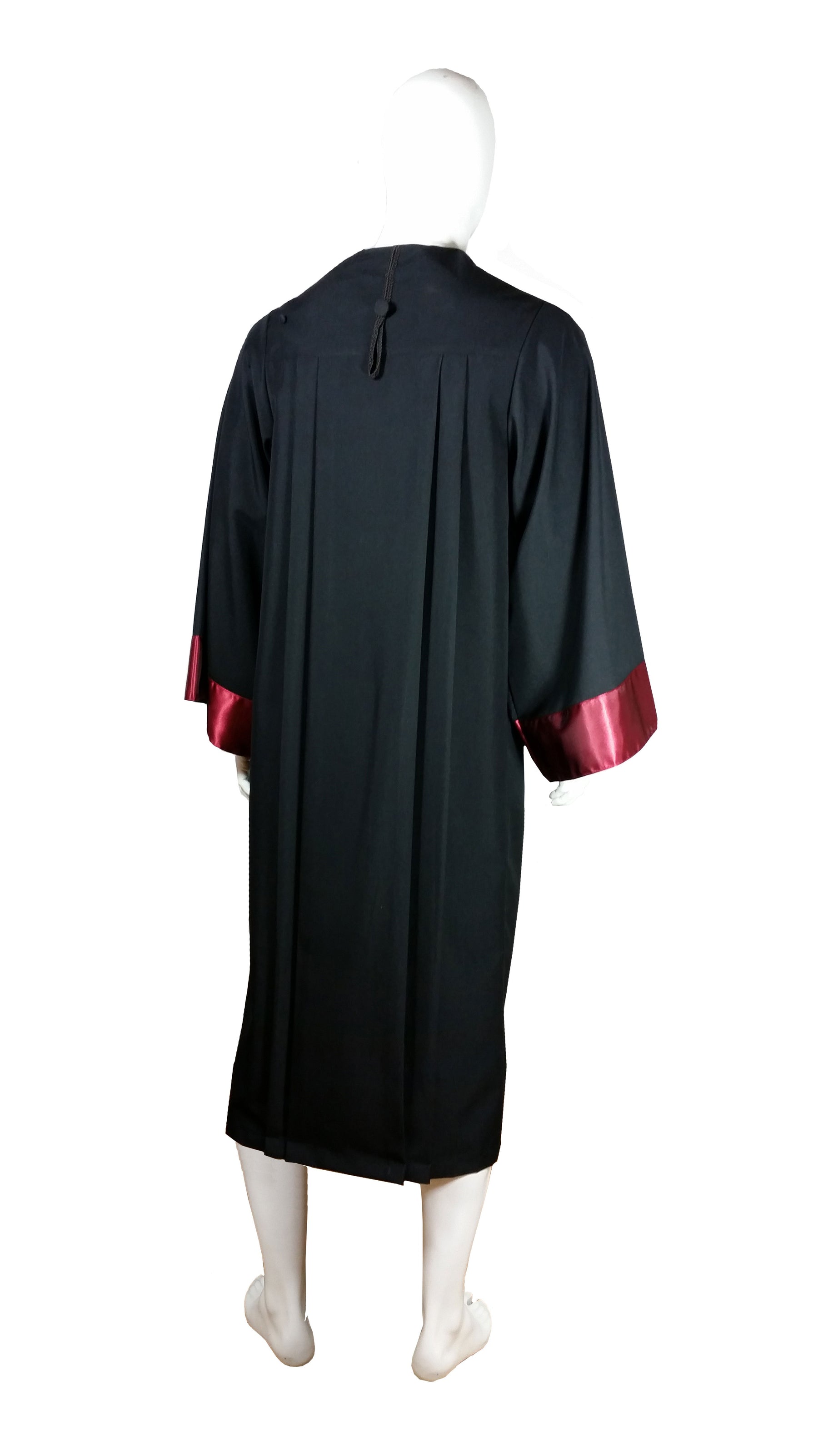 Talar, ELEGANT, Schwarz, Satin Bordeaux